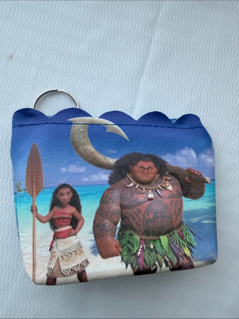 Moana Canvas Key Pouch with Maui & Moana Print - Blue
